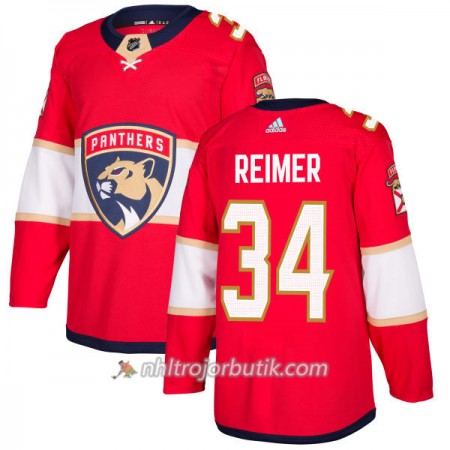 Män Ishockey Florida Panthers Tröja James Reimer 34 Adidas 2017-2018 Röd Authentic